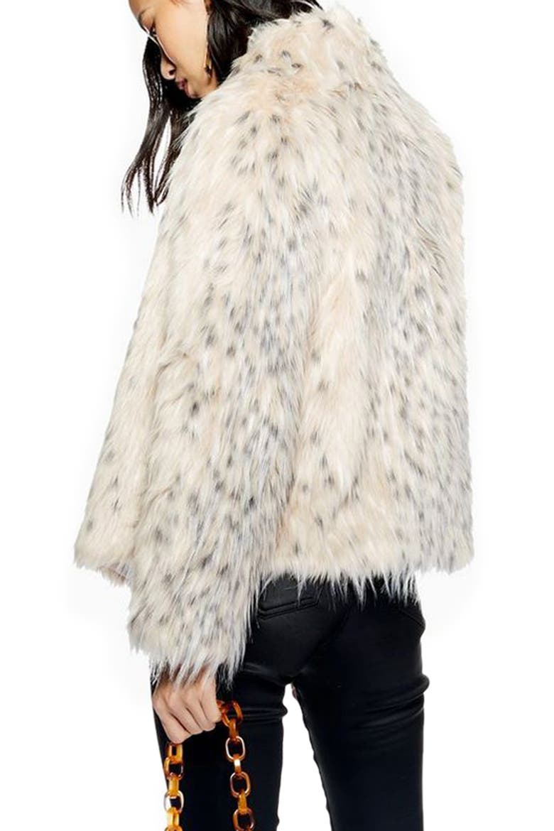 Patsy Snow Leopard Faux Fur Jacket, Alternate, color, BLACK MULTI