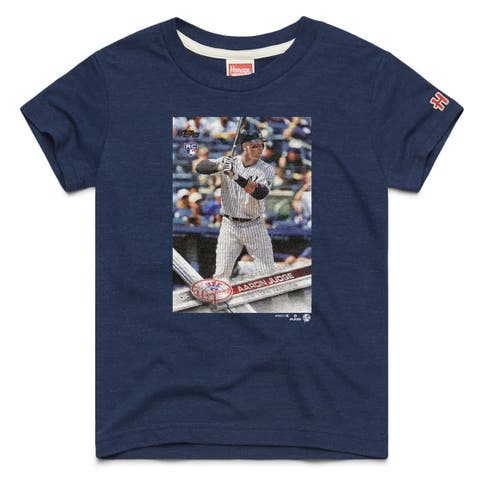Youth Homage Aaron Judge Navy New York Yankees Topps Baseball Card Tri-Blend T-Shirt
