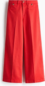 H&M Wide High Waist Ankle Jeans
