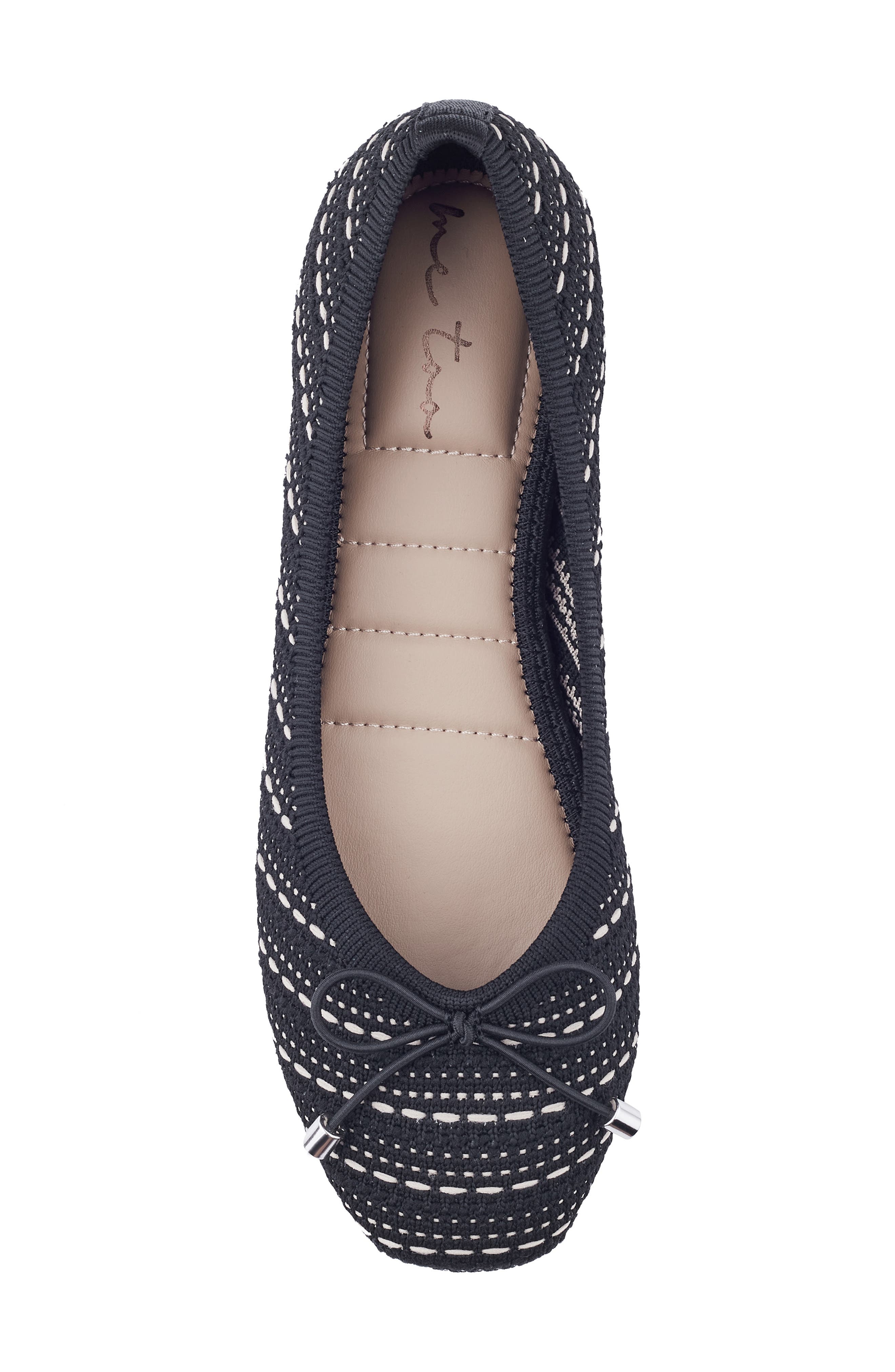 Me Too Saylor Ballet Flat, Alternate, color, Black/ Ivory Dot