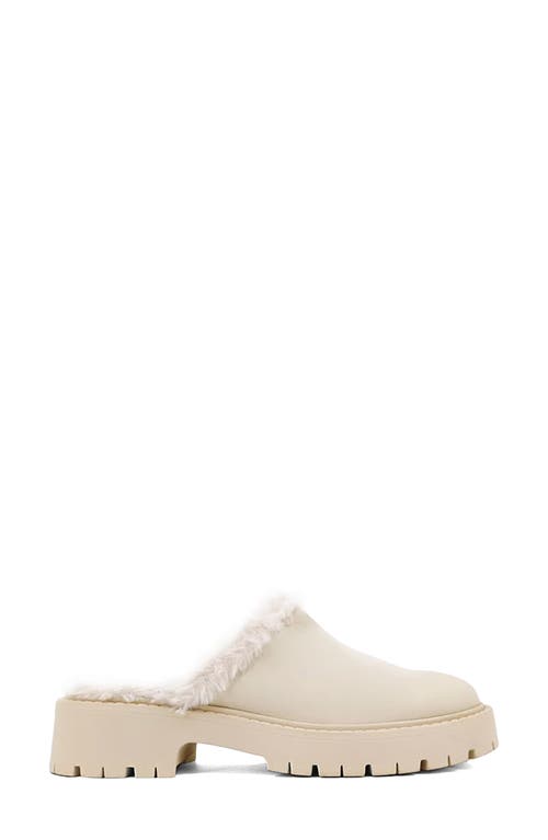 Shushop Tulip Faux Shearling Lined Lug Sole Mule In Neutral