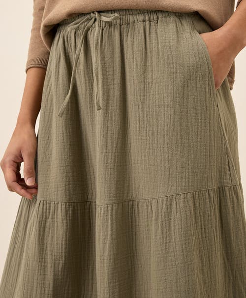 Pact Organic Cotton Coastal Double Gauze Tiered Maxi Skirt
