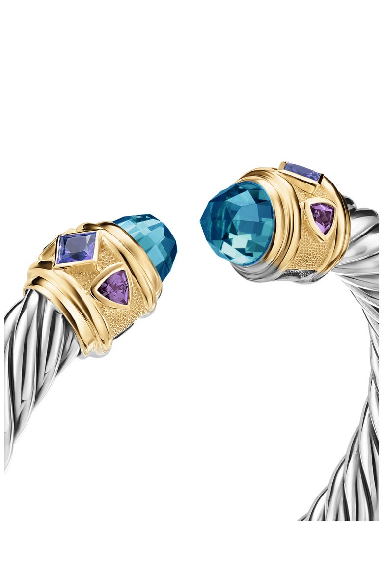 Renaissance Cable Flex Bracelet in Sterling Silver, 9mm, Alternate, color, SILVER/ BLUE