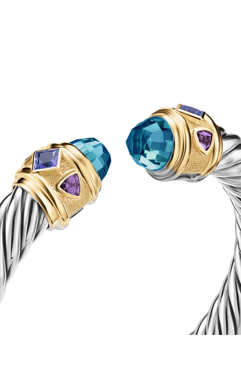 David Yurman Renaissance Cable Flex Bracelet in Sterling Silver, 9mm, Alternate, color, Silver/ Blue