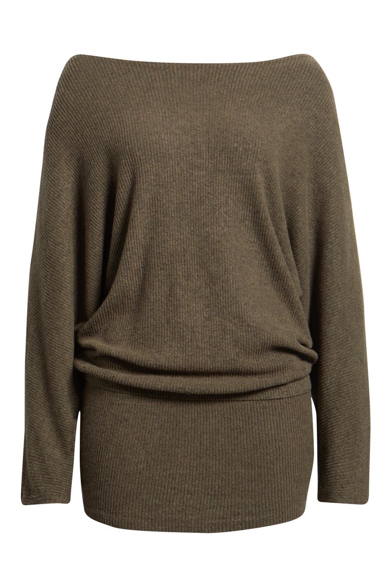 The Izzy Off the Shoulder Long Sleeve Sweater Minidress, Alternate, color, OLIVE