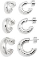 Nordstrom Set of 3 Small Polished Tube Hoop Earrings