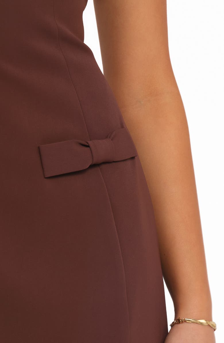 Petal & Pup Tanis Bow Sheath Minidress, Alternate, color, Brown