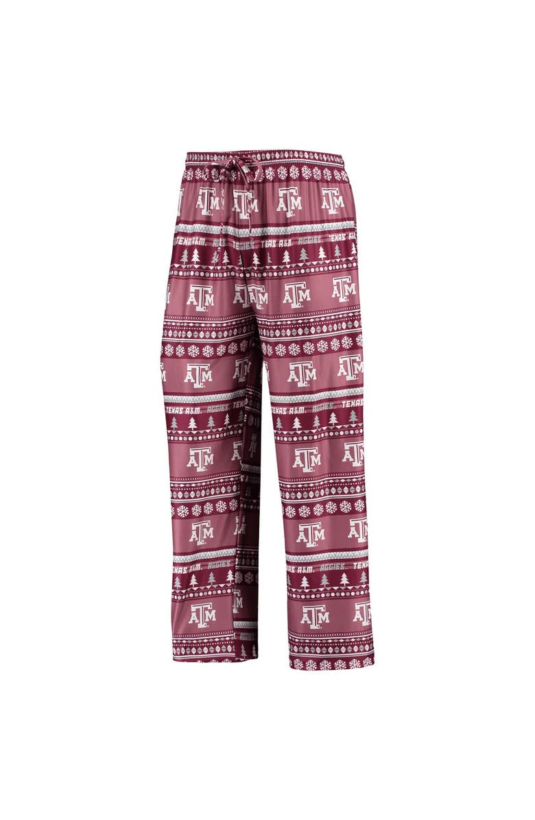 CONCEPTS SPORT Men's Concepts Sport Maroon Texas A&M Aggies Ugly Sweater Long Sleeve T-Shirt and Pants Sleep Set, Alternate, color, Maroon