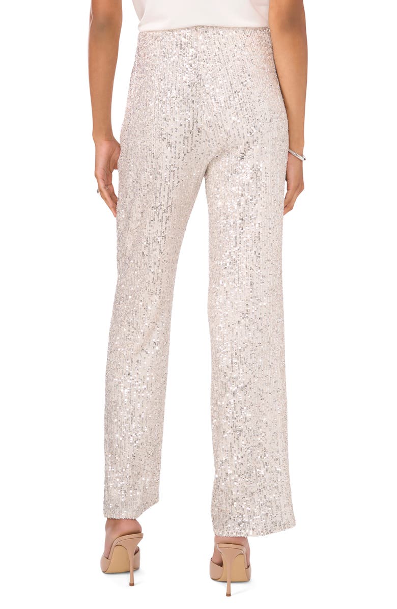 Vince Camuto Sequin Flare Leg Pants, Alternate, color, Silver