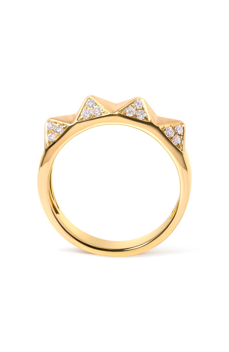Haus of Brilliance 14K Yellow Gold 1/4Cttw White Diamond Pyramid Band Ring, Alternate, color, Yellow