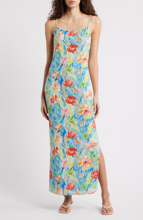 Floral Scoop Neck Maxi Dress