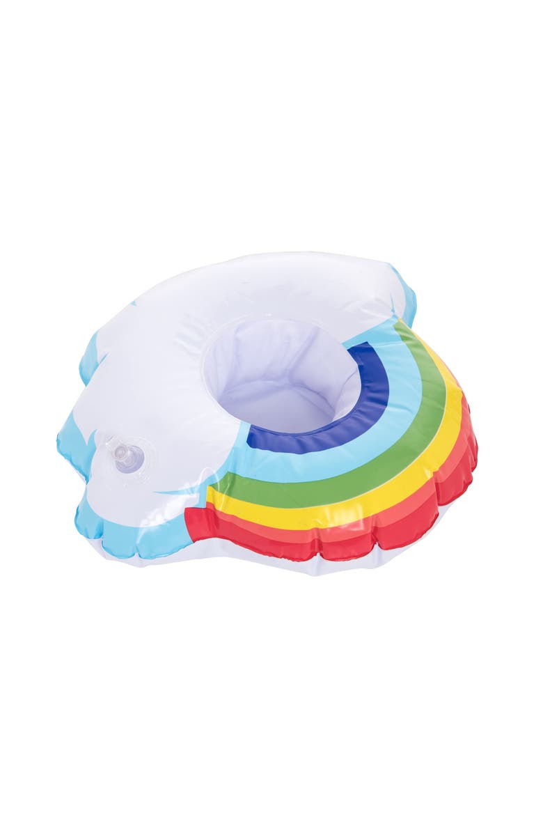 Inflatable Rainbow Drink Holder 7.5", Main, color, Red