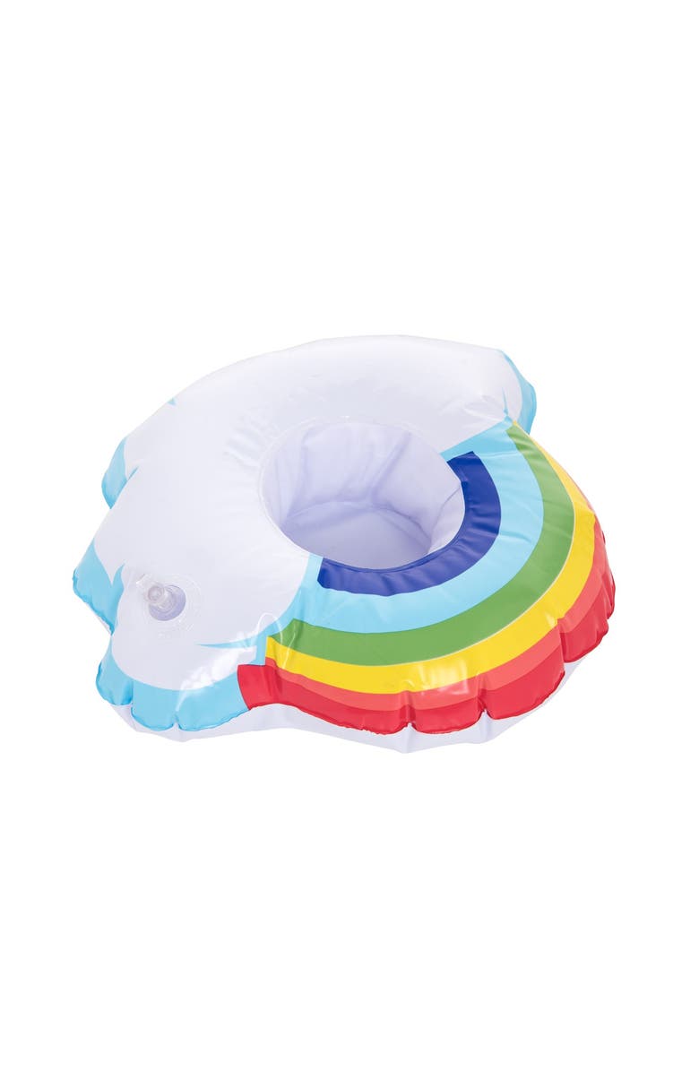 Beachcombers Inflatable Rainbow Drink Holder 7.5", Main, color, Red
