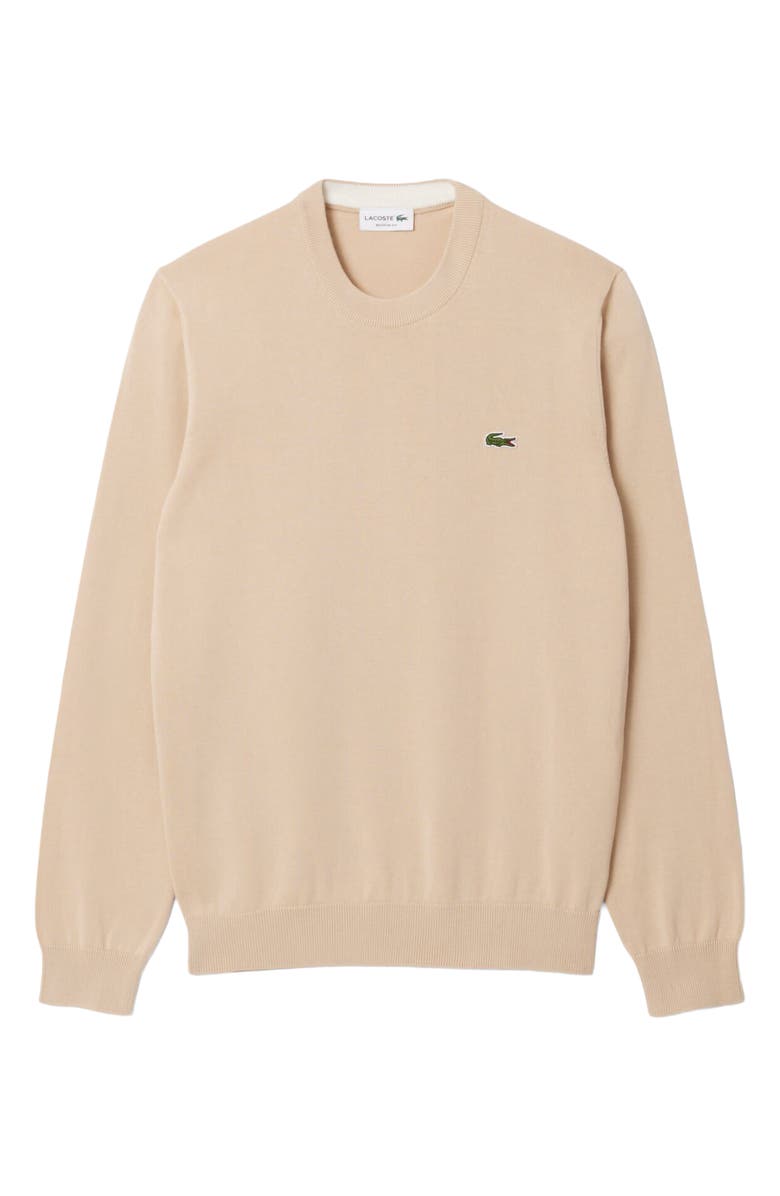 Lacoste Solid Cotton Jersey Crewneck Sweater, Alternate, color, Viennese