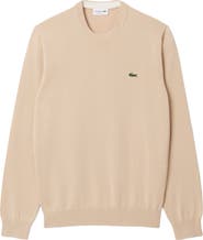 Lacoste Solid Cotton Jersey Crewneck Sweater