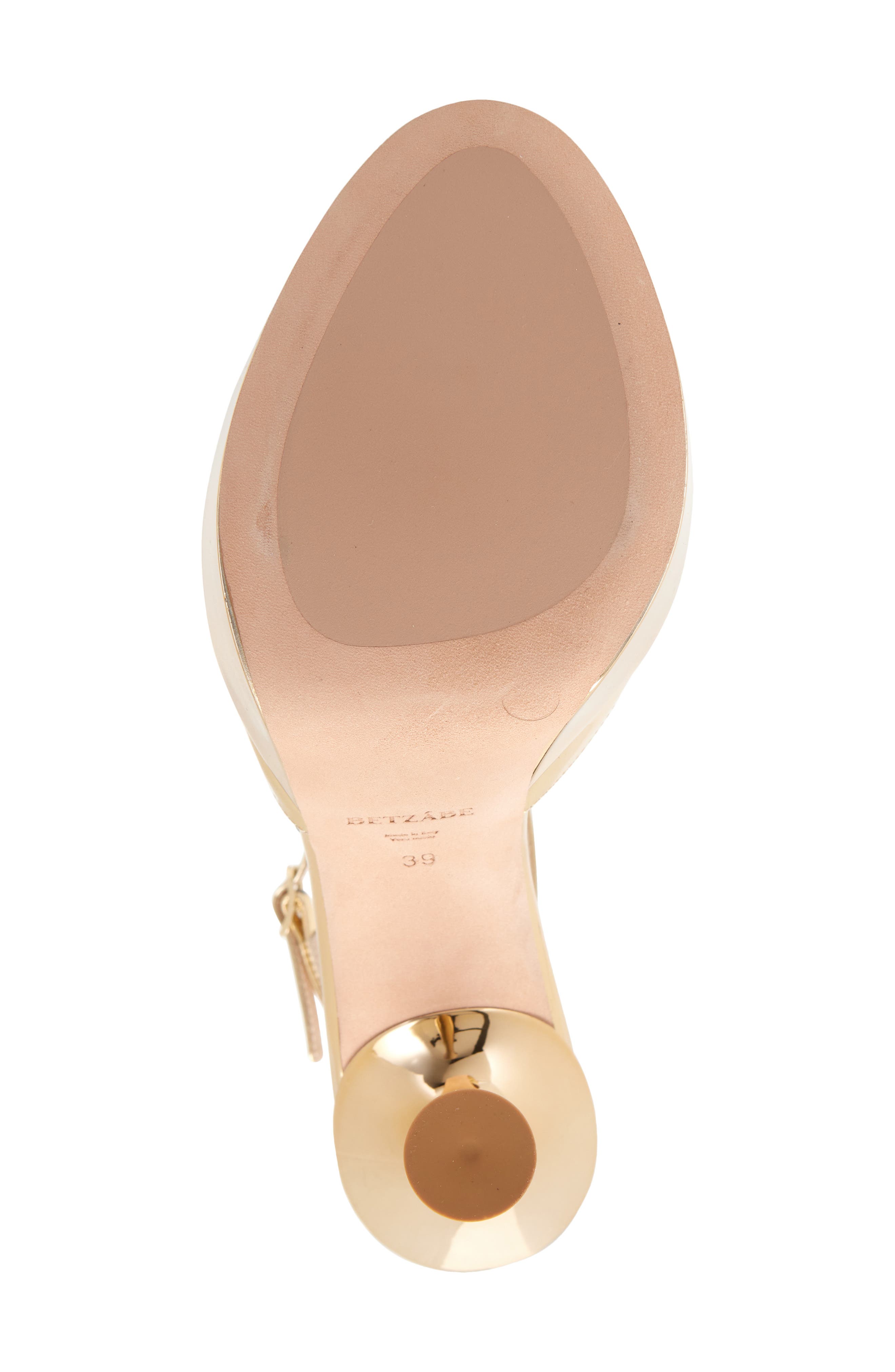BETZÁBE Alessandra Ankle Strap Platform Sandal, Alternate, color, Gold Mirror
