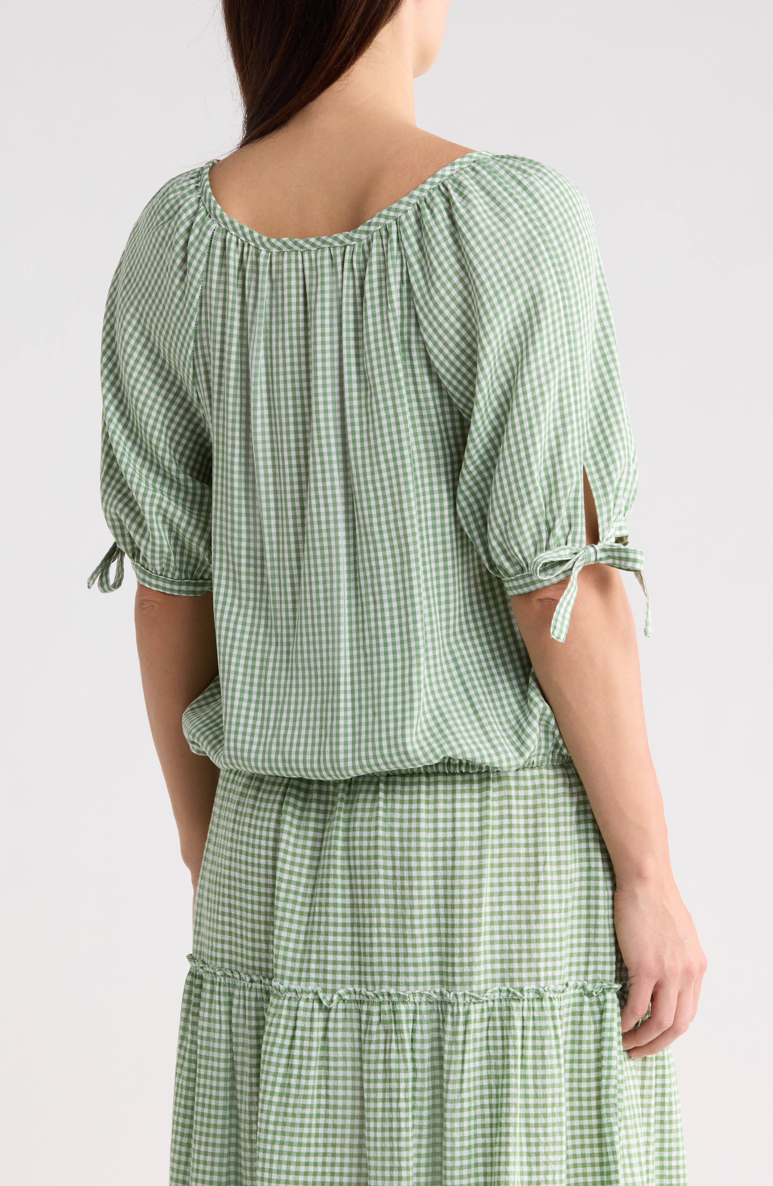 Gingham Bubble Hem Top - image 4
