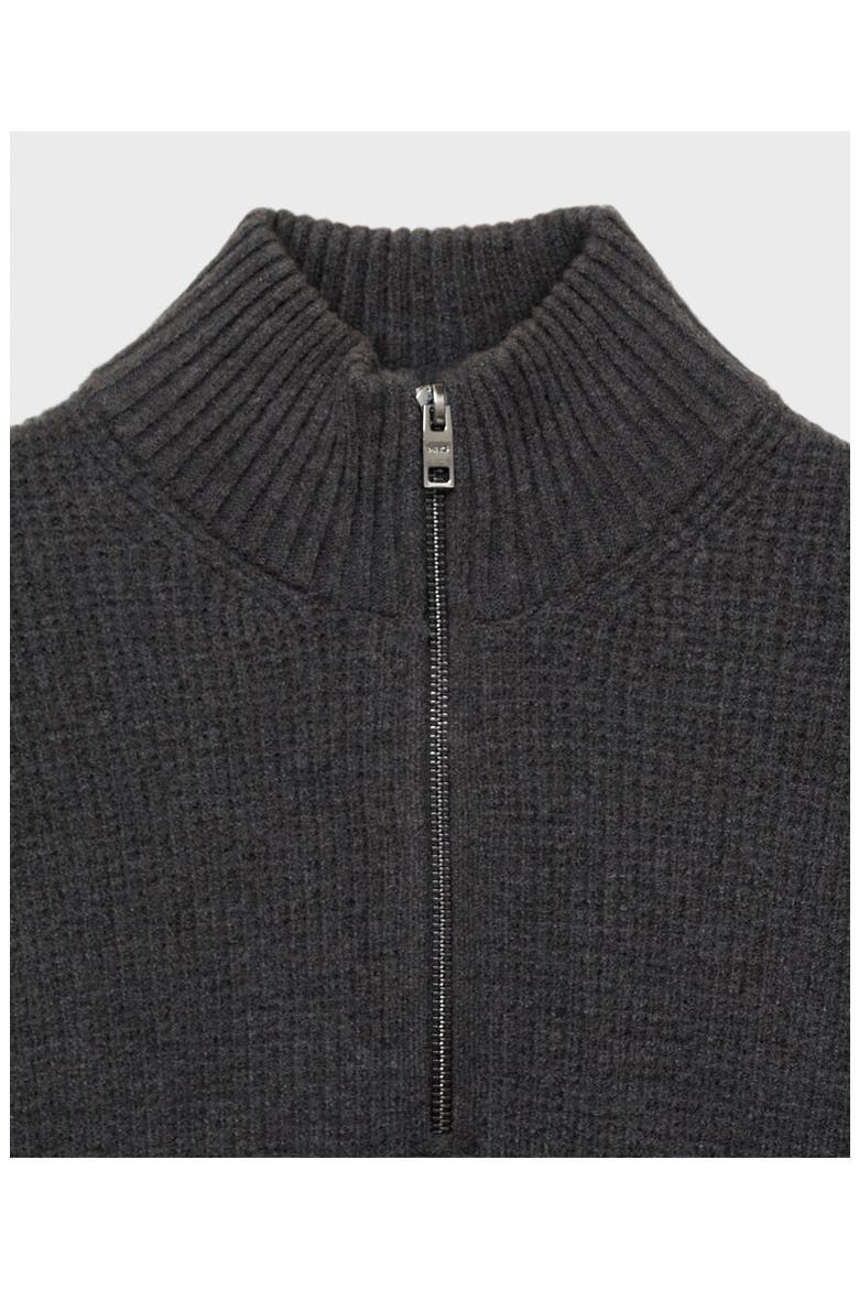 Mock Neck Quarter Zip Sweater, Alternate, color, CHARCOAL