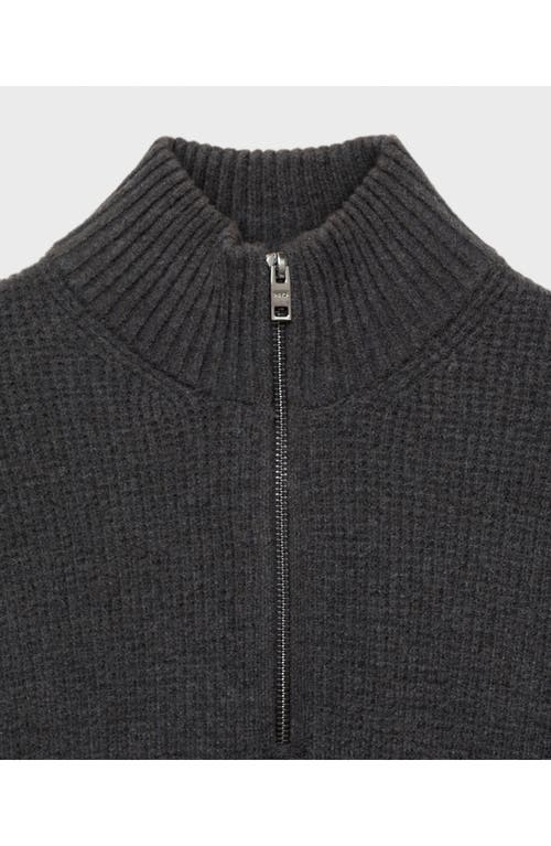 Mango Men's Perkins-collar Knit Sweater In Charcoal