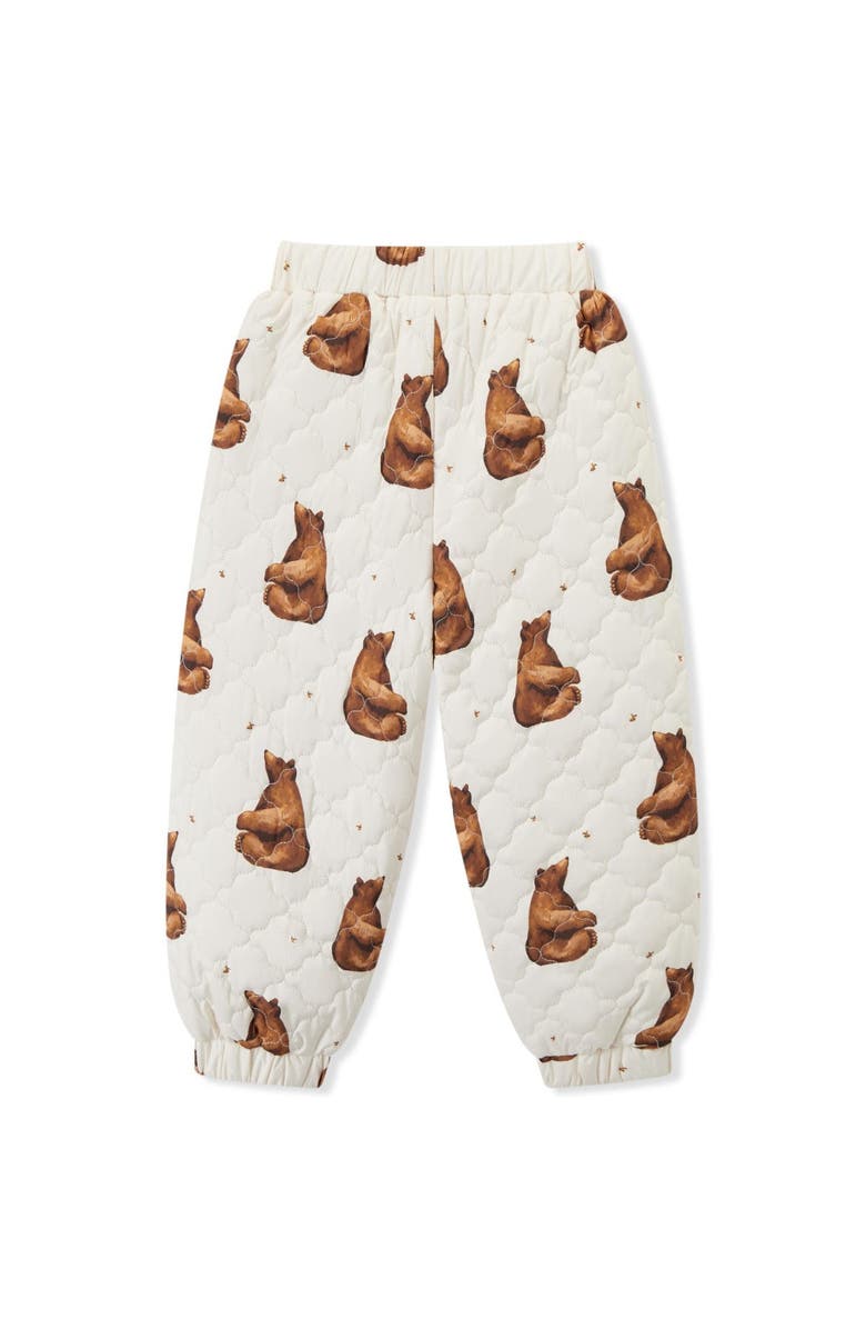 Milkbarn Quilted Padded Pants, Alternate, color, Honey Bear