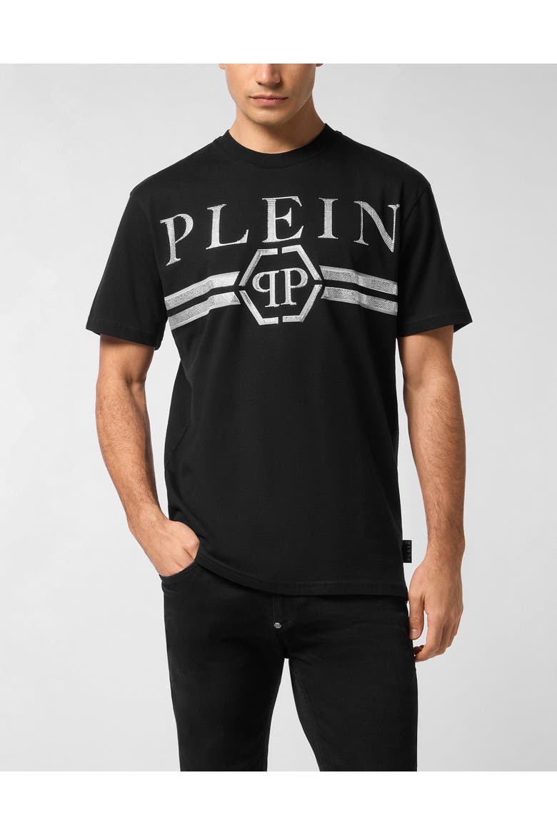 T-Shirt Round Neck Ss Men, Main, color, black