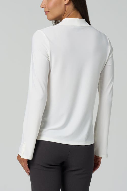 Franne Golde Luxe Stretch Long Sleeve V-neck Top