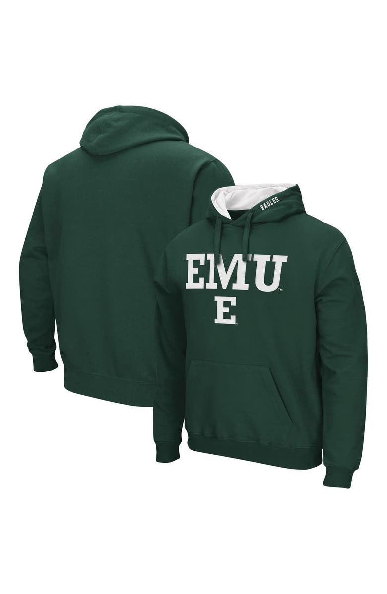 COLOSSEUM Men's Colosseum Green Eastern Michigan Eagles Arch and Logo Pullover Hoodie, Main, color, Green