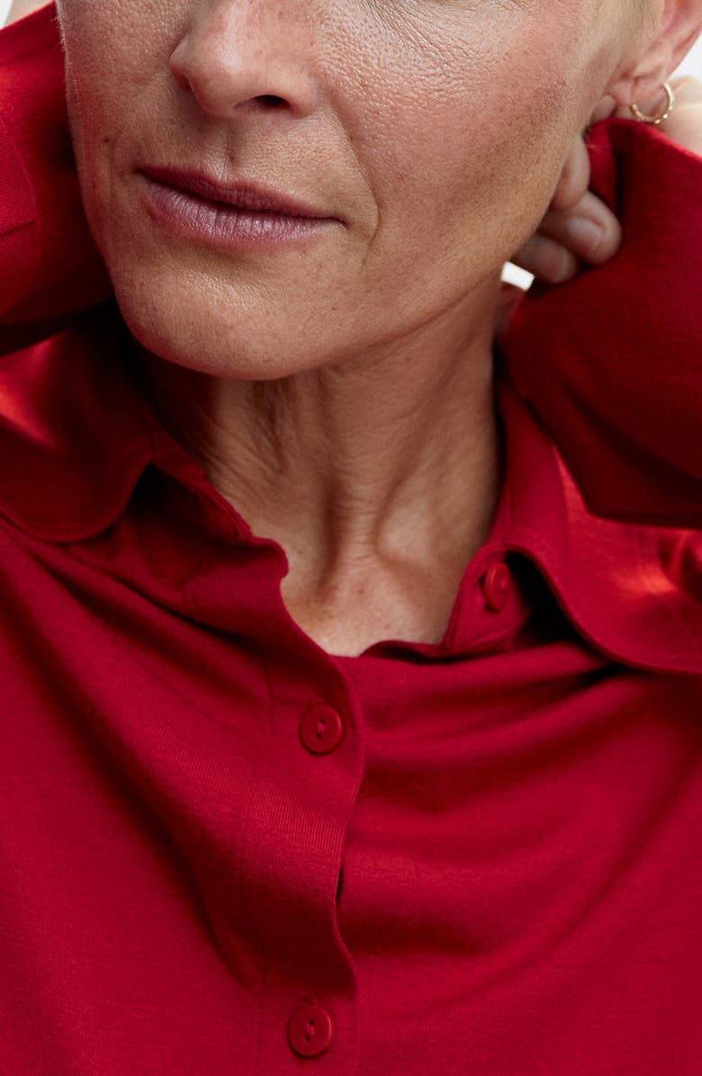 MANGO Long Sleeve Button-Up Top, Alternate, color, 