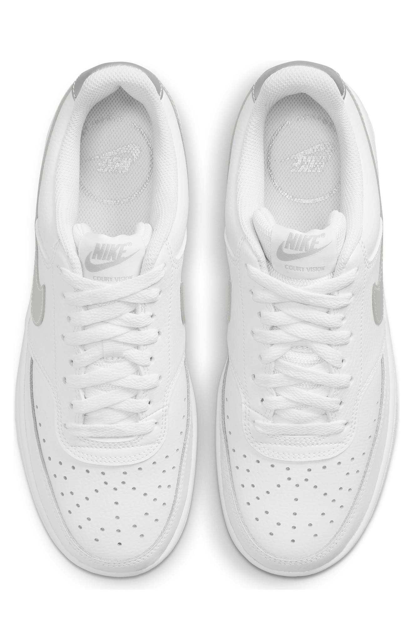 Nike Court Vision Low Sneaker, Alternate, color, 111 White/M Silv