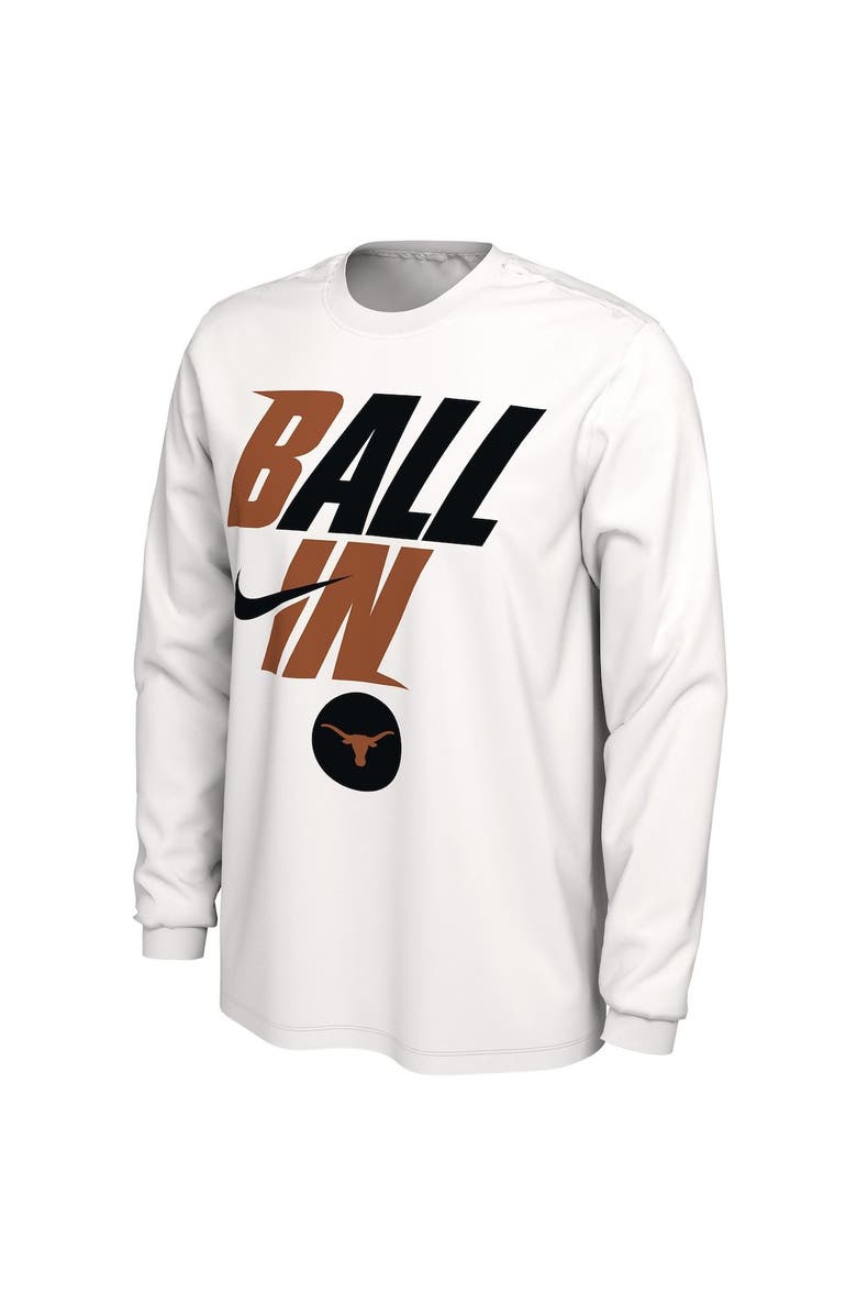 Nike Men's Nike White Texas Longhorns Ball In Bench Long Sleeve T-Shirt, Alternate, color, 