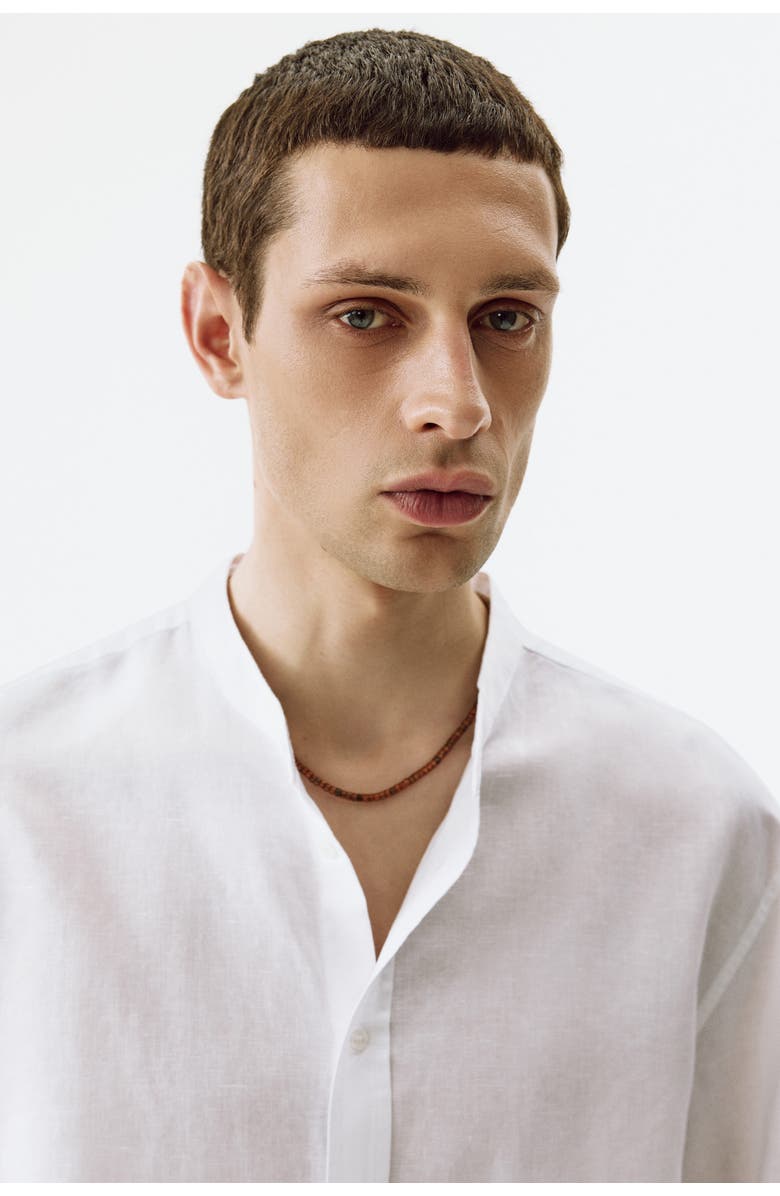 H&M Relaxed-fit linen-blend shirt, Alternate, color, White