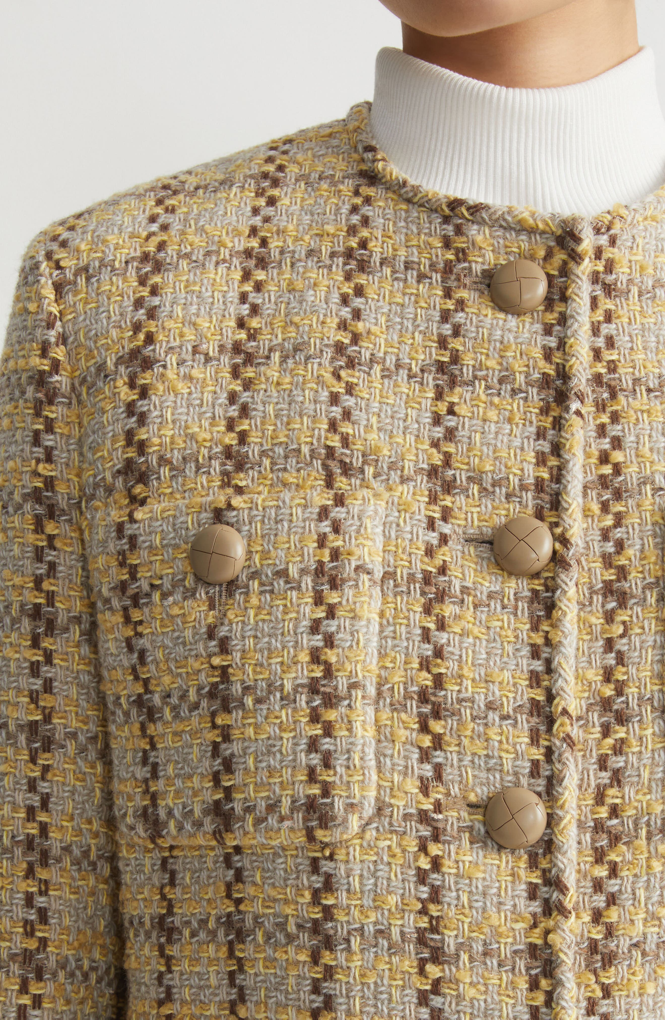 Lafayette 148 New York Check Insulated Wool Blend Jacket (Women ...