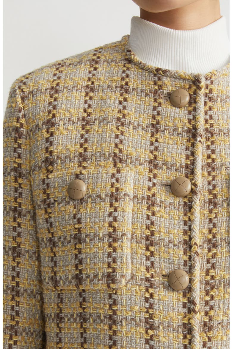 Check Insulated Wool Blend Jacket, Alternate, color, CANARY YELLOW MULTI