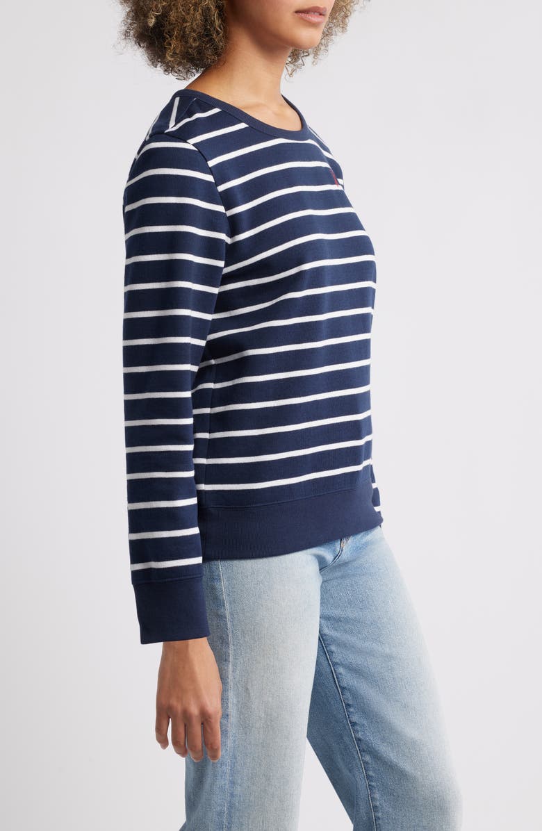 Caslon<sup>®</sup> Stripe Cotton Graphic Sweatshirt, Alternate, color, 