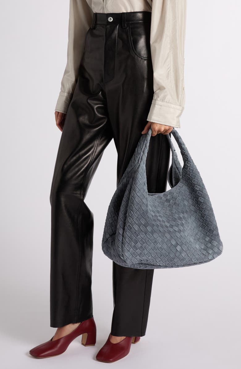 Bottega Veneta Large Campana Suede Shoulder Bag, Alternate, color,