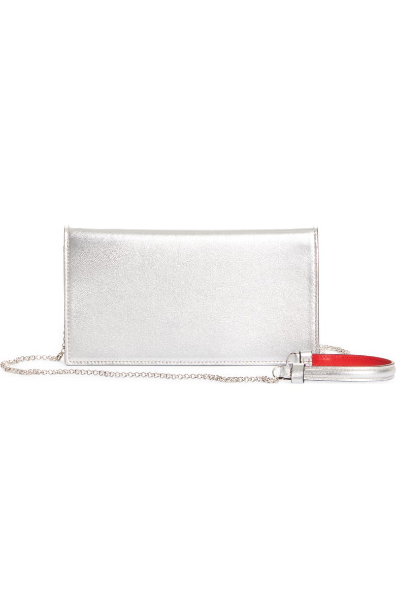 Christian Louboutin Loubi54 Metallic Leather Clutch, Alternate, color,