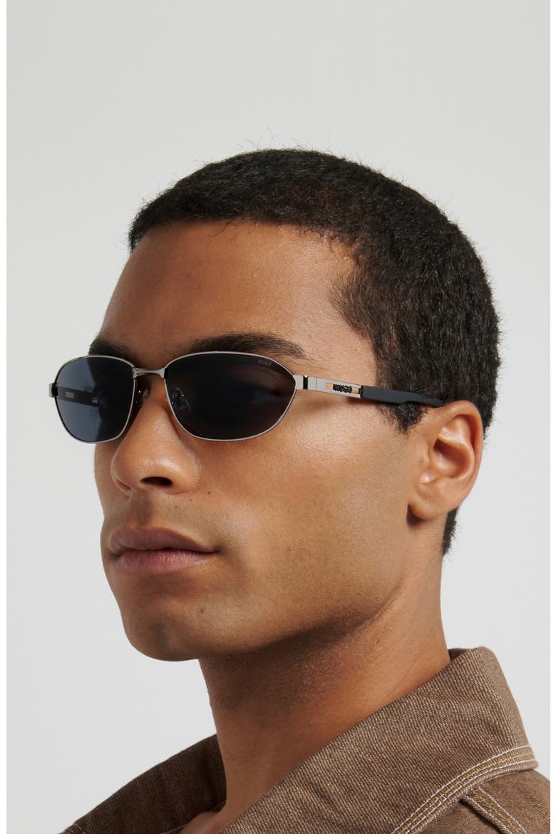 62mm Rectangular Sunglasses, Alternate, color, RUTHENIUM/ GREY