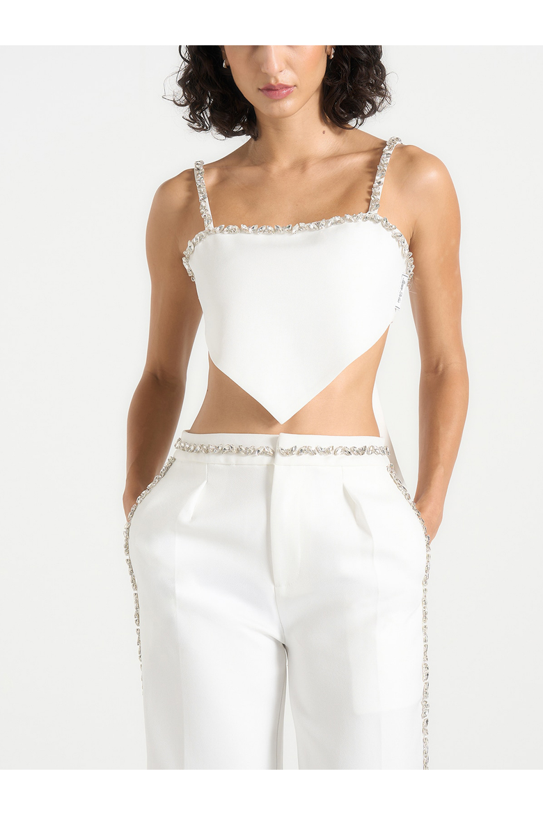 Eloise Embellished Handkerchief Top, Main, color, White