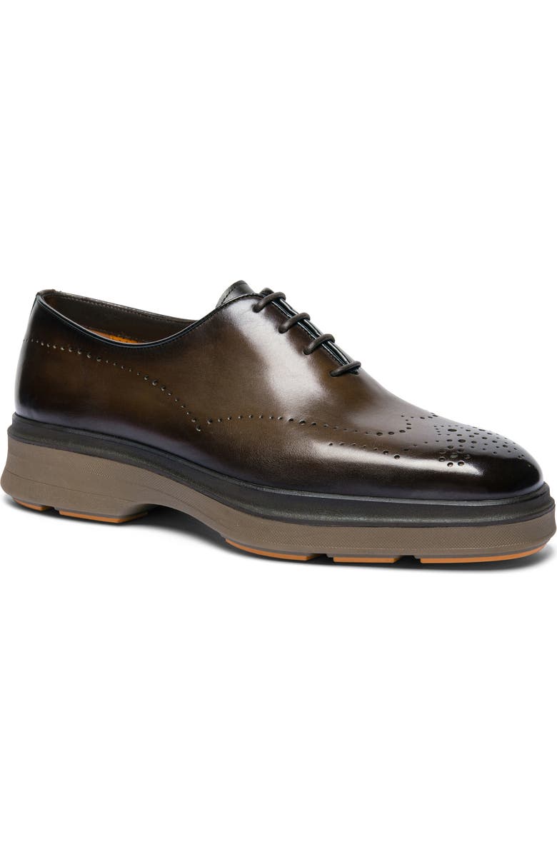 Santoni Easy Oxford, Main, color, Dark Brown