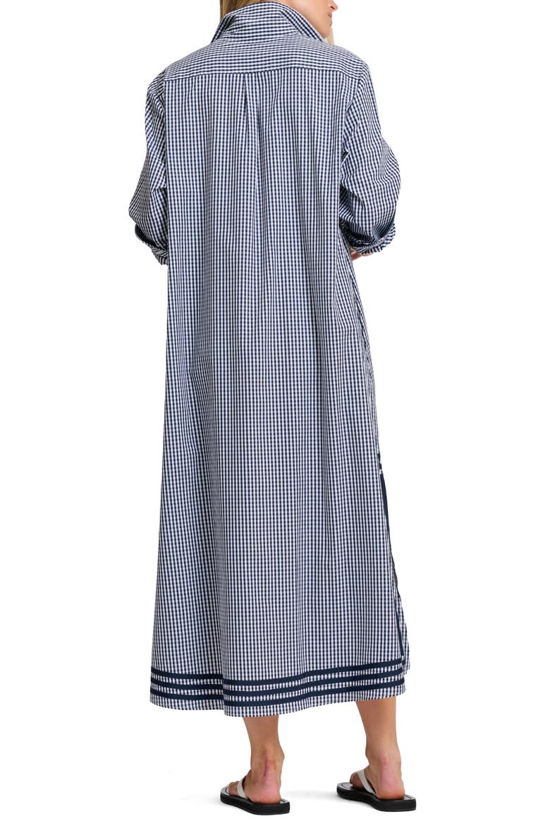 Pippa A-Line Gingham Shirtdress, Alternate, color, FRENCH NAVY