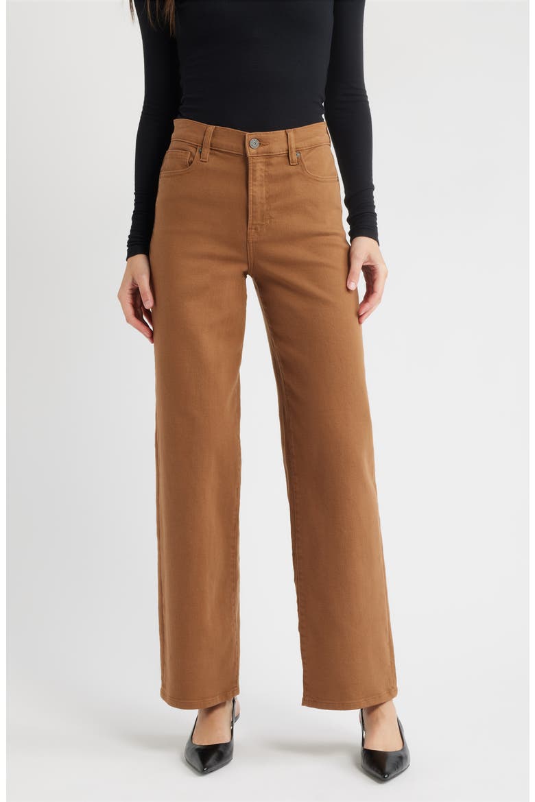 High Waist Relaxed Straight Leg Dad Jeans, Main, color, RUST