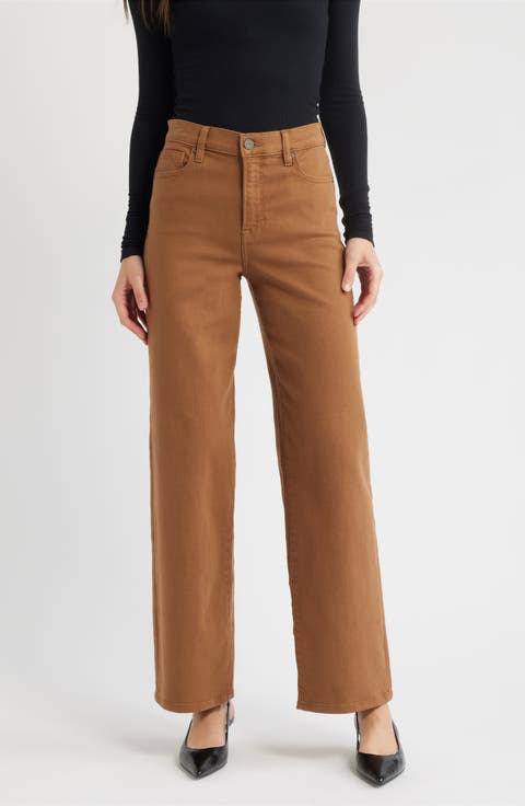 High Waist Relaxed Straight Leg Dad Jeans (Rust)