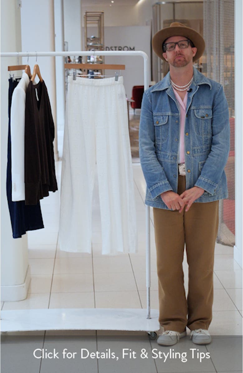 Cotton Eyelet Cover-Up Pants, sales video thumbnail