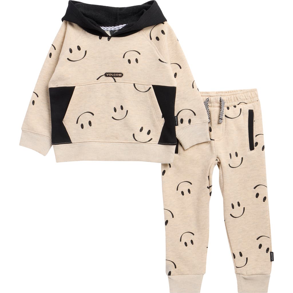 Volcom Fleece Hoodie & Joggers Set In Neutral