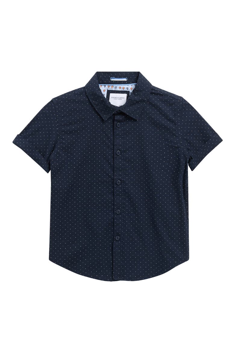 Kids' Polka Dot Button-Up Shirt, Main, color, NAVY W/ WHITE BLUE