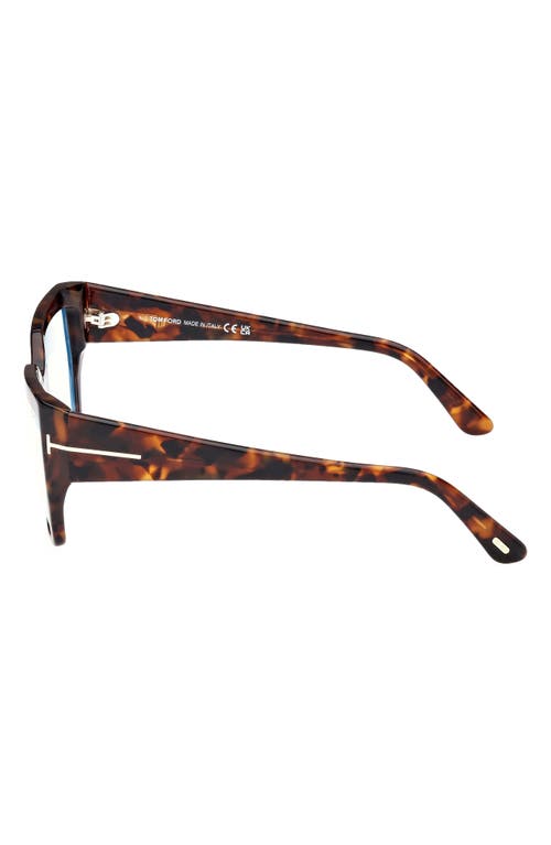 Tom Ford 54mm Square Blue Light Blocking Optical Glasses In Brown