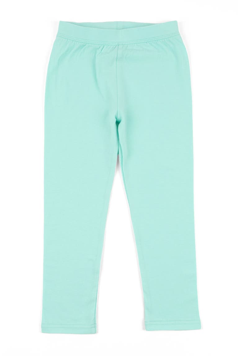 Girls Cotton Leggings, Solid Colors, Alternate, color, AQUA