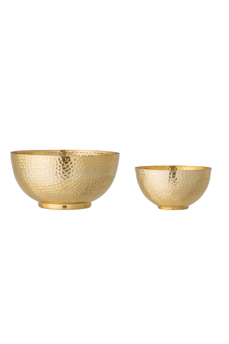 Gold Hammered Metal Bowls, Main, color, Gold