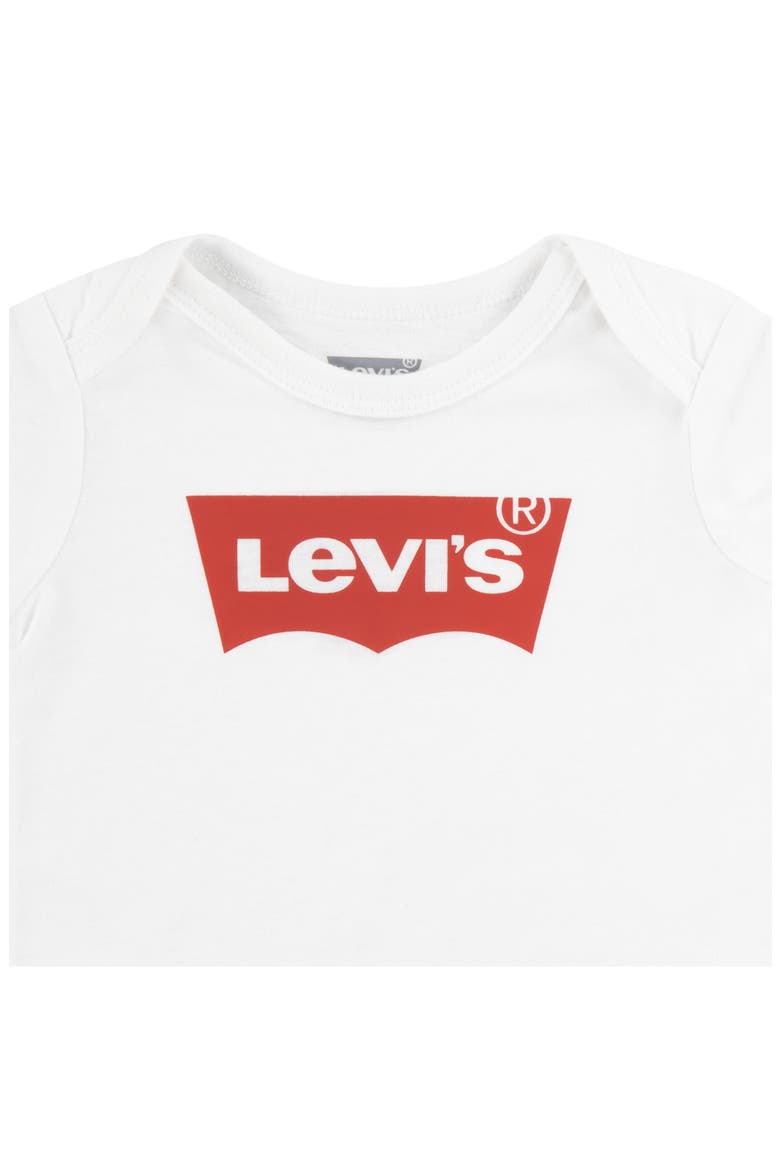 Batwing Logo Bodysuit & Pants Set, Alternate, color, BRIGHT WHITE