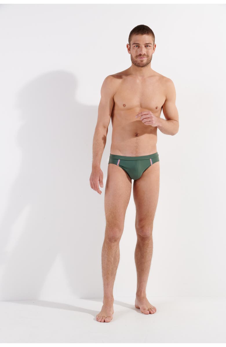 HOM Nautical Cup Swim Mini Brief, Alternate, color, Khaki Green